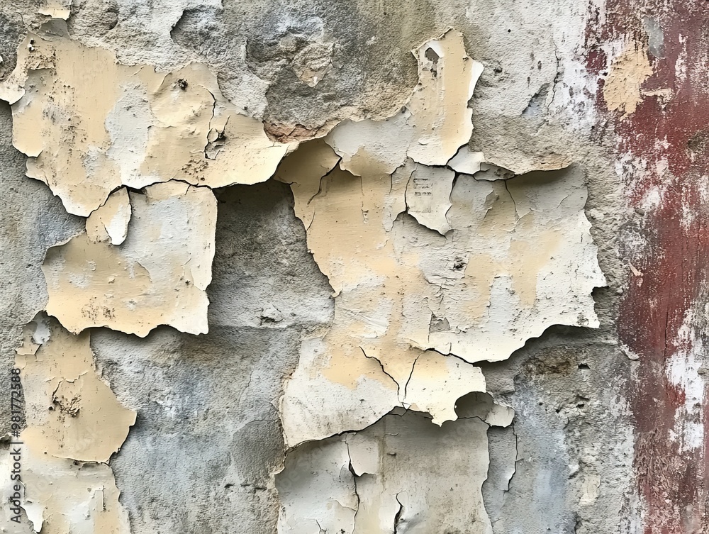 peeling painted concrete wall with visible cracks and water damage caused by leaking rain, showcasing the effects of moisture infiltration and structural decay peeling painted concrete wall with visible cracks and water damage caused by leaking rain, showcasing the effects of moisture infiltration and structural decay