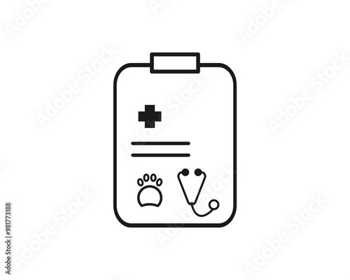 Free Download Pet medical report icon vector symbol design illustration - GFXLoad