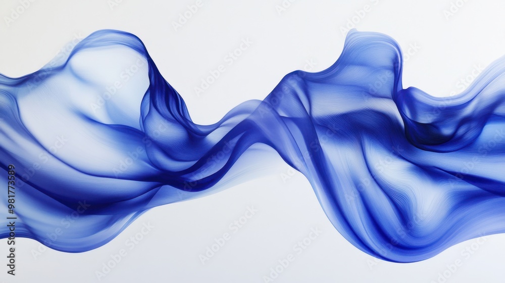 A fluid blue wave pattern contrasts beautifully against a white background, evoking a sense of motion and modernity A fluid blue wave pattern contrasts beautifully against a white background, evoking a sense of motion and modernity