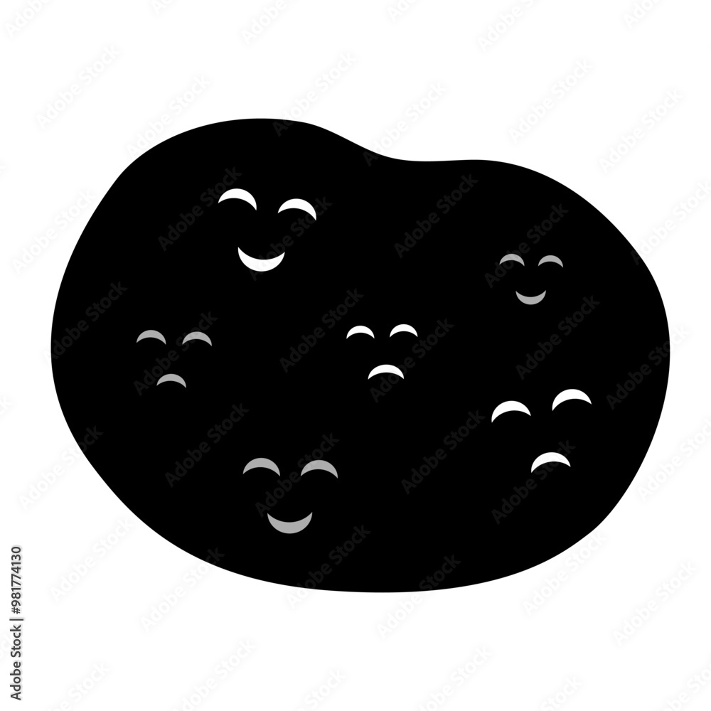 Scary smiling face in the dark. Mental disorder, panic, phobia, healthcare, anxiety stress concepts. Flat vector design isolated illustration. Scary smiling face in the dark. Mental disorder, panic, phobia, healthcare, anxiety stress concepts. Flat vector design isolated illustration.
