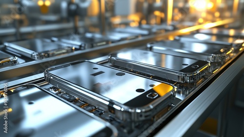 Mobile Phone Manufacturing on a High-Tech Assembly Line