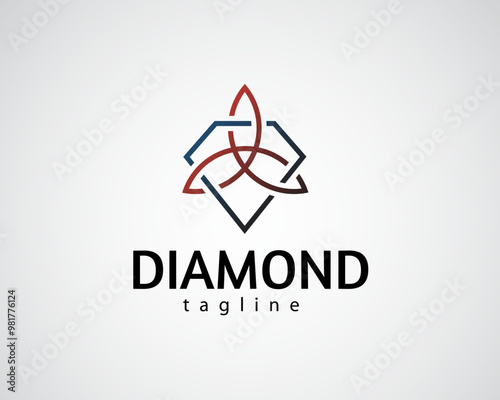creative diamond with line concept logo