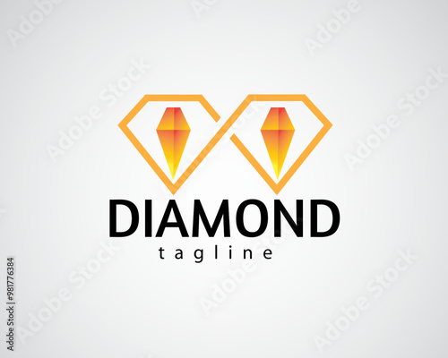 creative two diamonds side by side logo