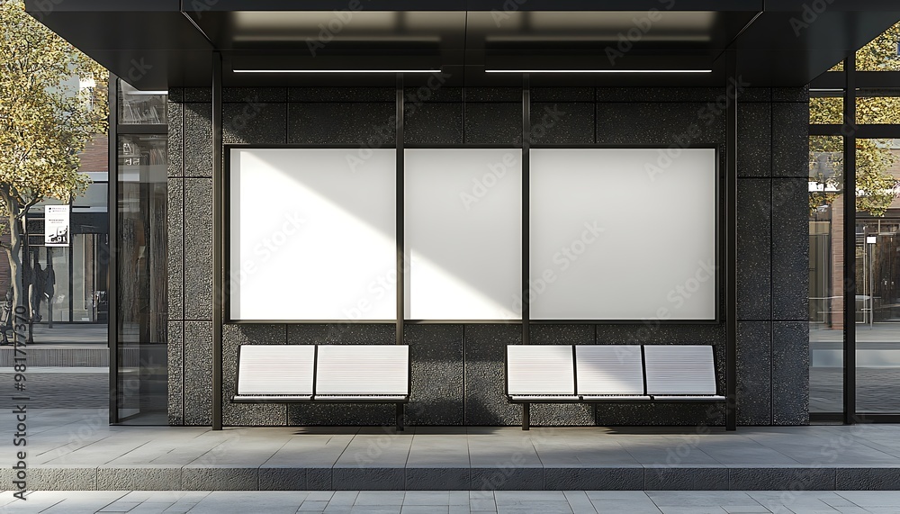 Blank Billboard Bus Stop