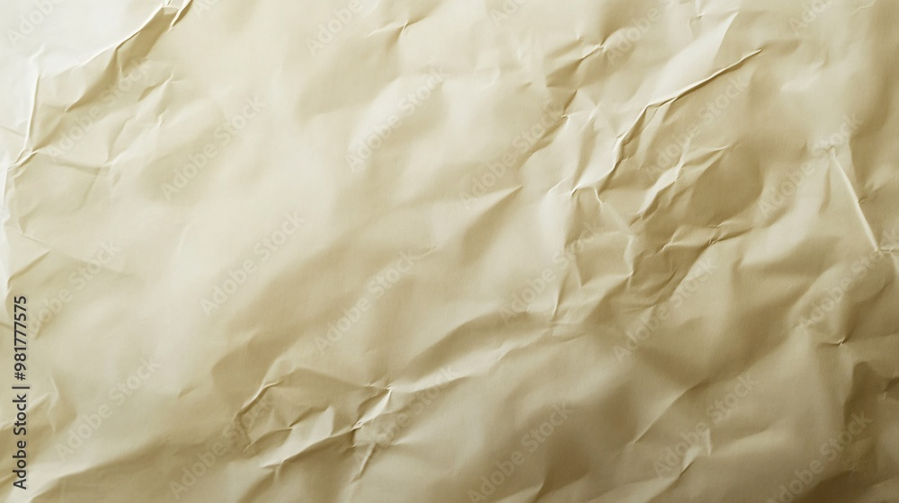 Obraz premium Crumpled light brown paper texture background.