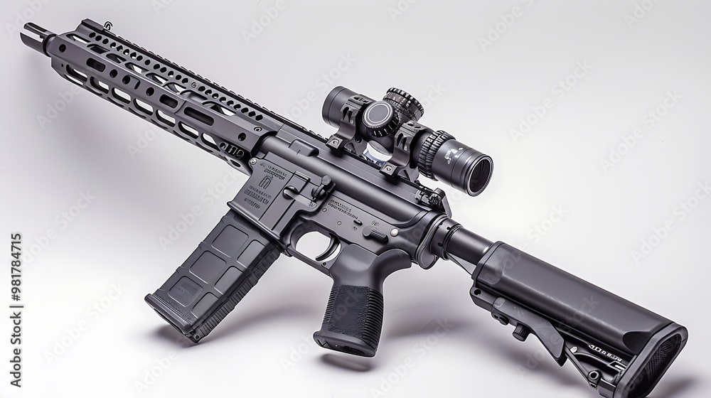 A gun on a wooden surface. A gun on a wooden surface.