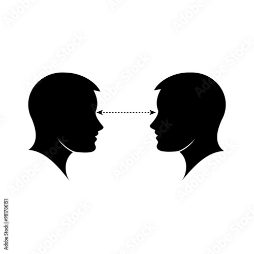 Eye Contact. Verbal Communication Symbol.