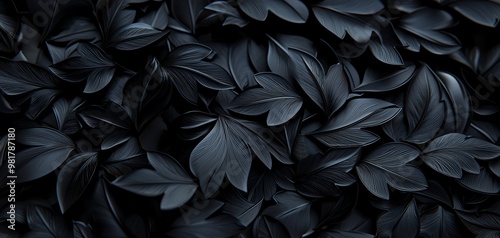 A stunning close-up of dark leaves creating a rich, textured pattern, perfect for nature-inspired designs and backgrounds.