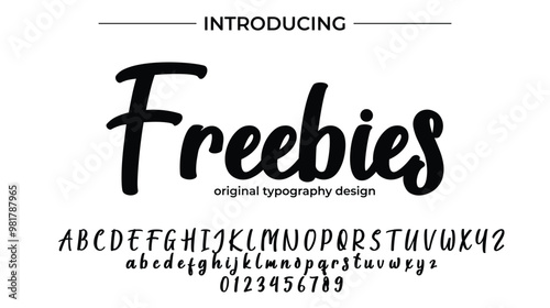 Freebies Font Stylish brush painted an uppercase vector letters, alphabet, typeface