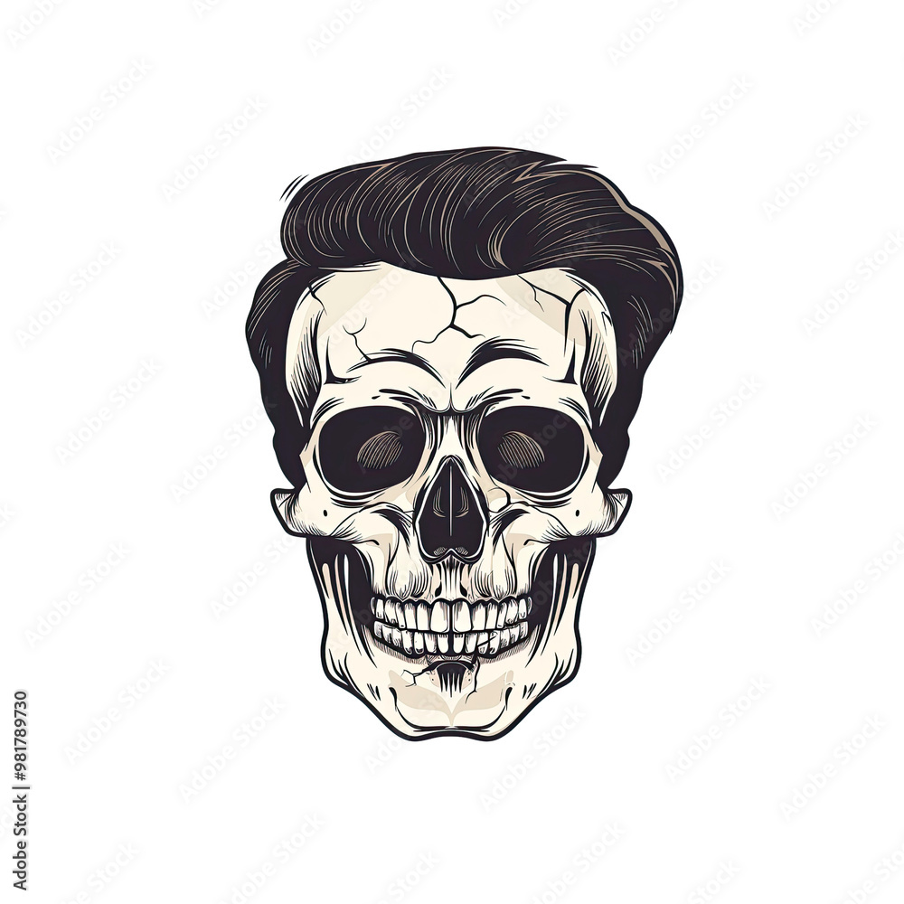 Skull with Modern Hairstyle Skull with Modern Hairstyle