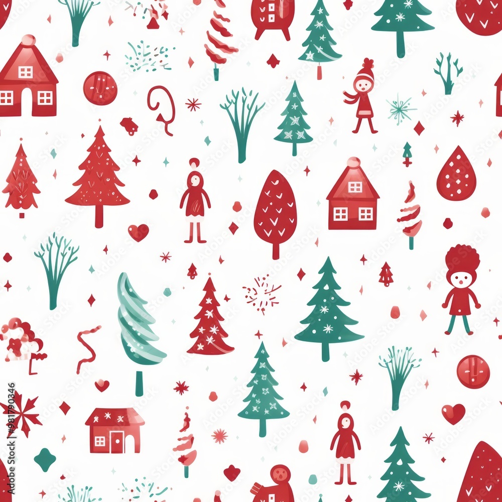 Christmas theme and Ornament tile Pattern Christmas theme and Ornament tile Pattern