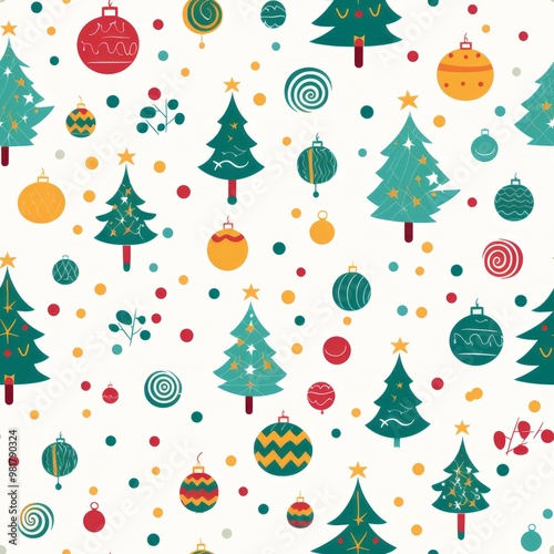 Christmas theme and Ornament tile Pattern