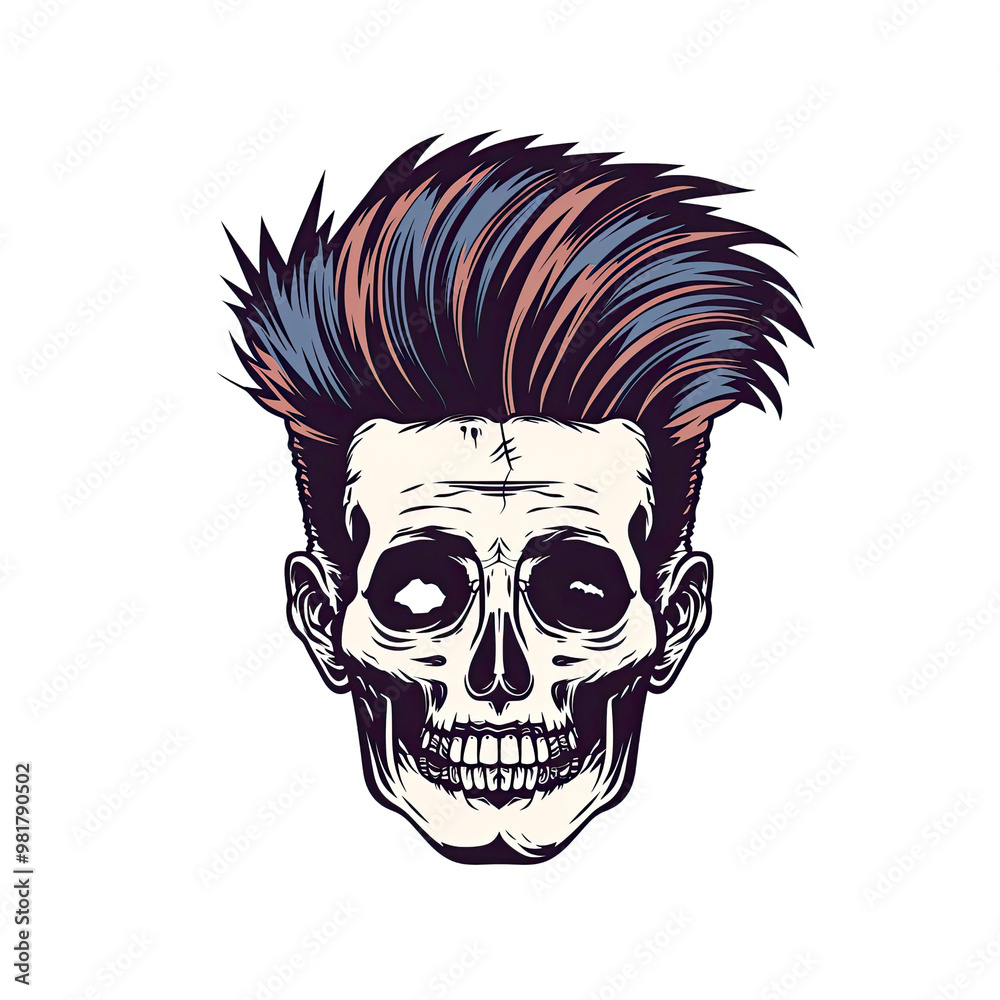 Skull with Modern Hairstyle Skull with Modern Hairstyle