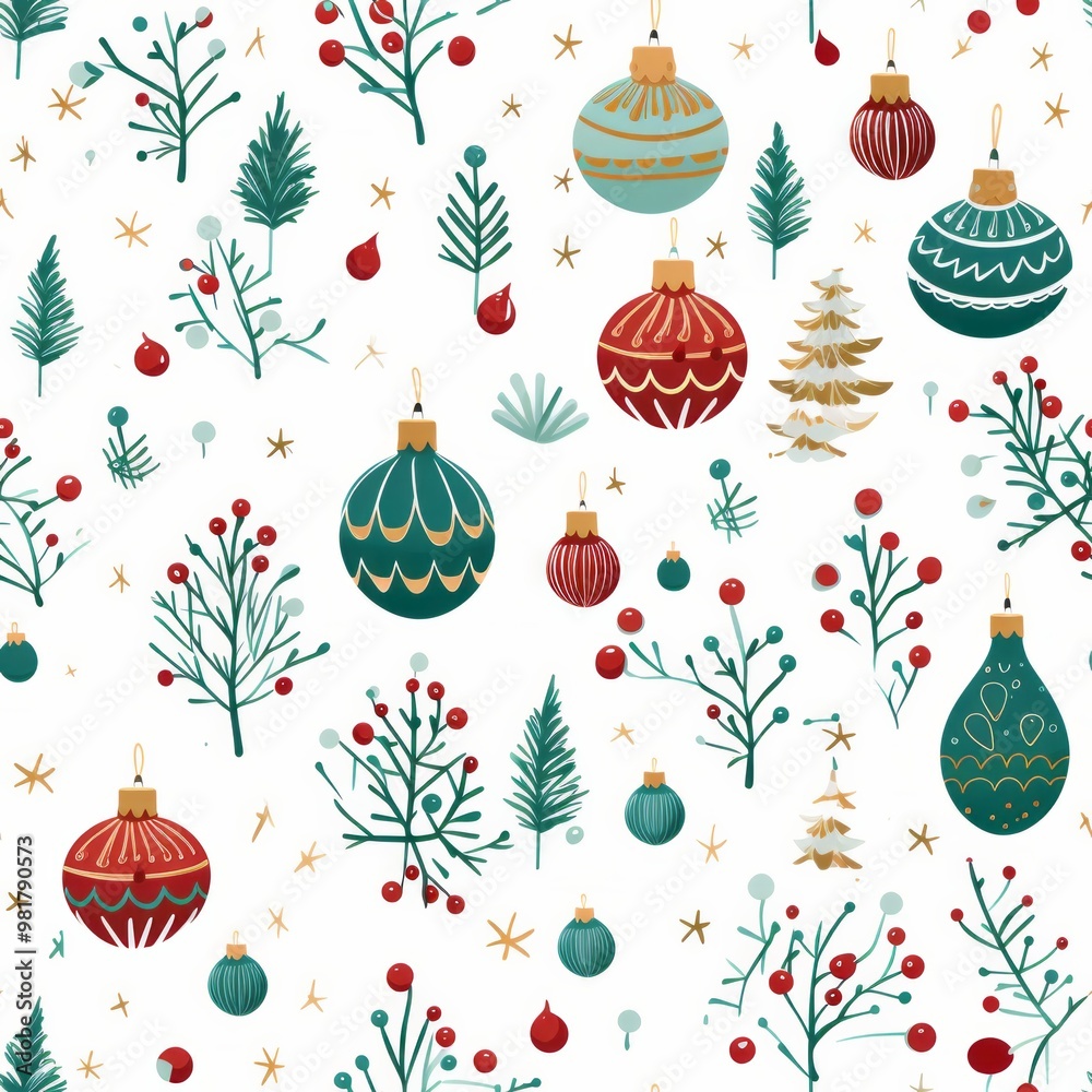 Christmas theme and Ornament tile Pattern