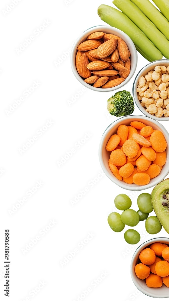 A vibrant display of fresh fruits and vegetables in bowls, promoting healthy eating and nutrition with colorful produce. A vibrant display of fresh fruits and vegetables in bowls, promoting healthy eating and nutrition with colorful produce.
