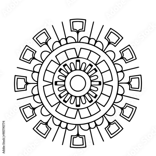 Abstract background with circles mandala.