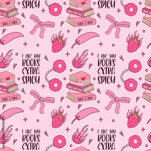 A captivating design featuring spicy books combined with delightful treats and patterns