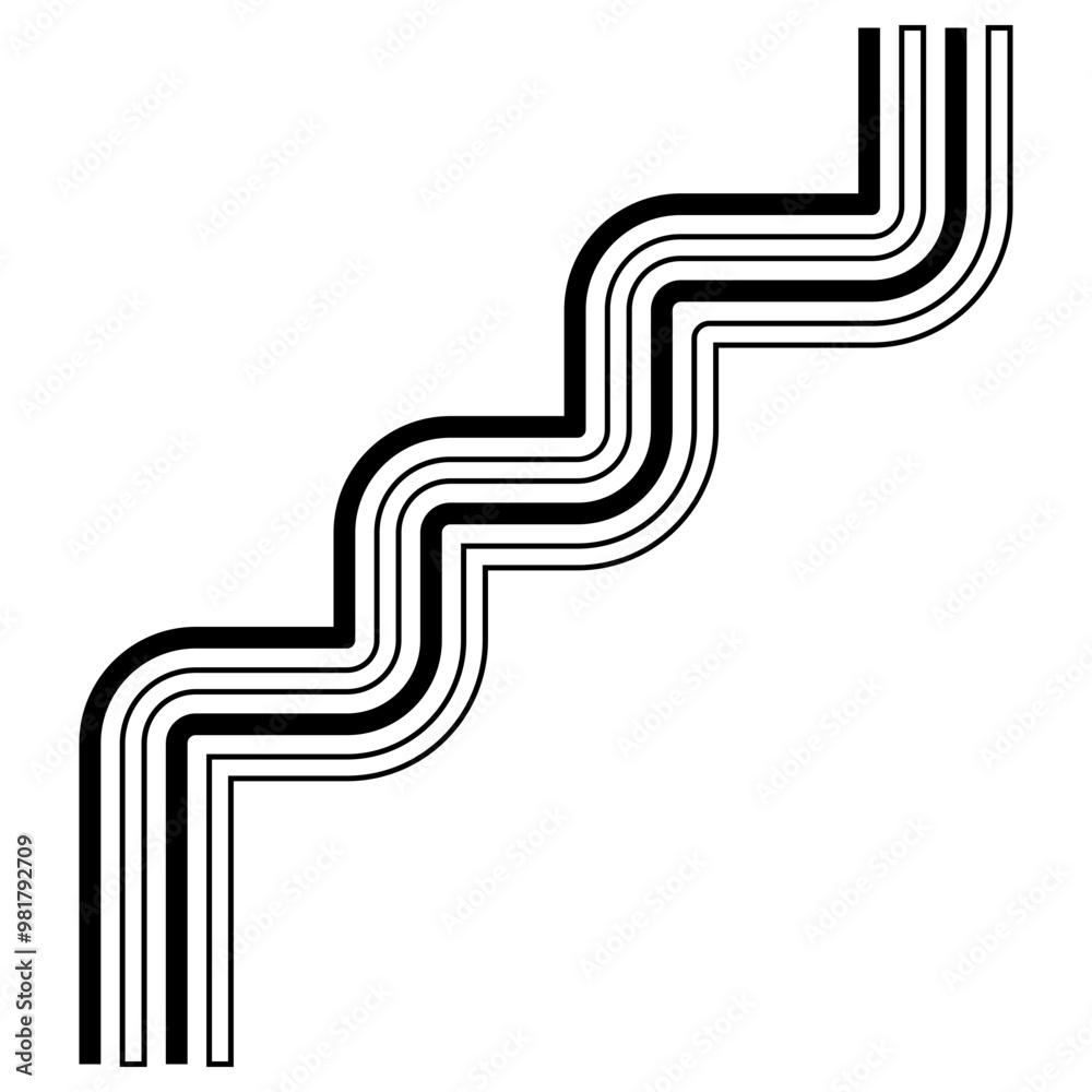 Black and White Rainbow Illustration on White Background. Isolated Vector Icon Black and White Rainbow Illustration on White Background. Isolated Vector Icon
