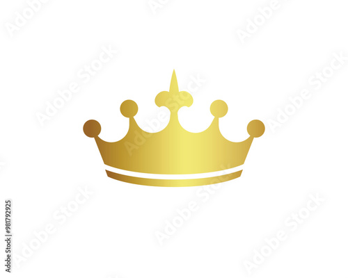 Vector Illustration of Golden Crown Logo Sign