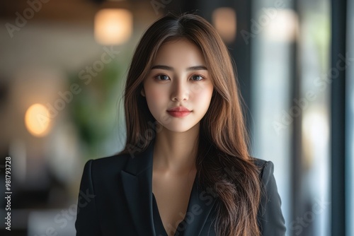 Wallpaper Mural Asian businesswoman confidently in meeting room showcasing leadership Torontodigital.ca