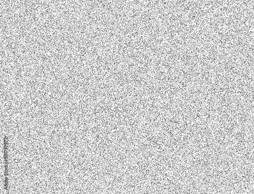 Black white noise dot grain background. Illustration dotwork pattern. Densely dotted halftone texture. Black stipple sand grain effect. 