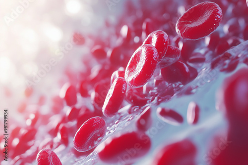 Detailed illustration of platelets undergoing activation