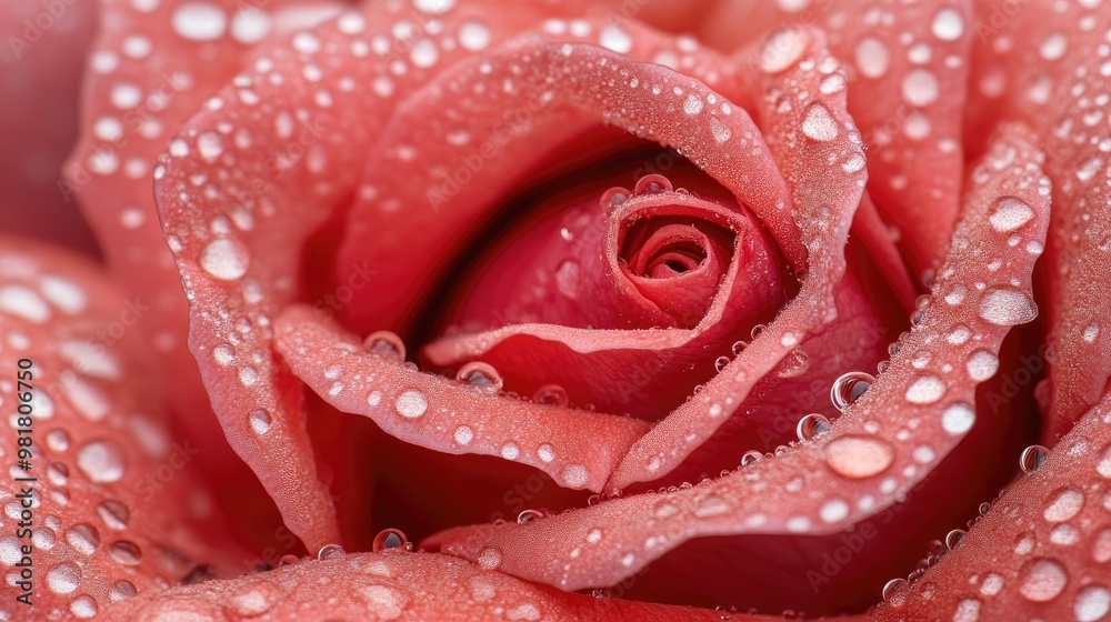 A close-up of a pink rose covered in water droplets, showcasing the delicate petals and vibrant color. A close-up of a pink rose covered in water droplets, showcasing the delicate petals and vibrant color.