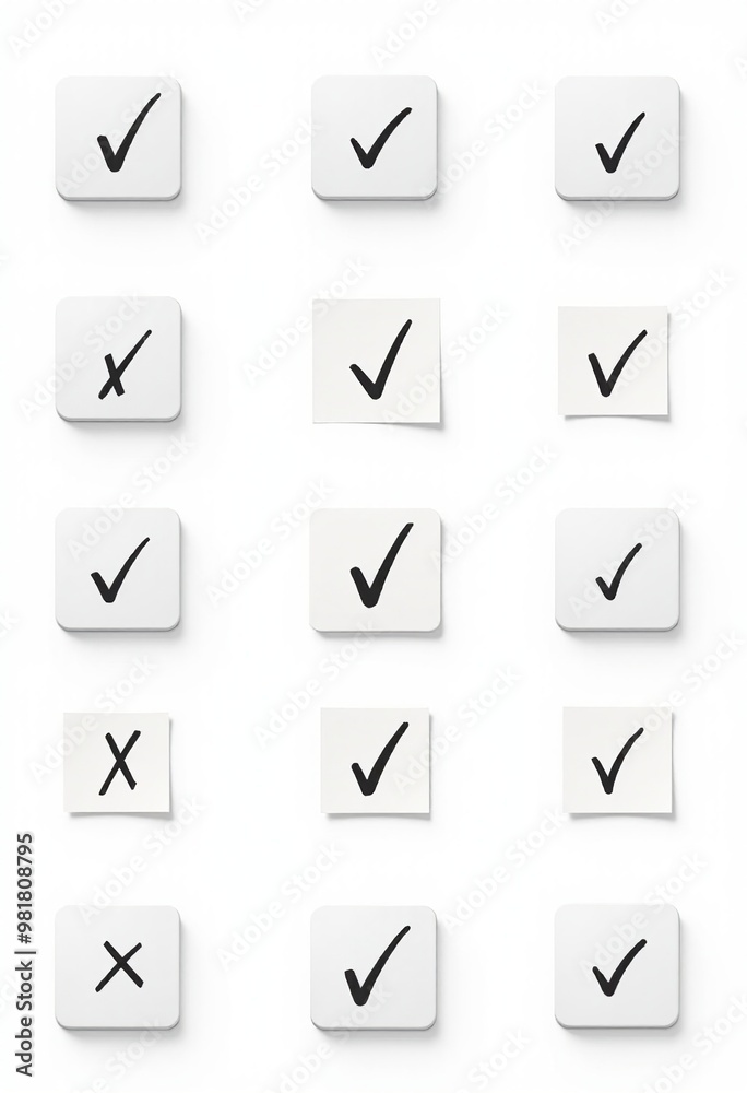 Comprehensive Check List Button Icon Collection: Diverse Styles, Customizable Vectors