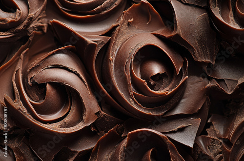close up of chocolate swirls and rolled pieces