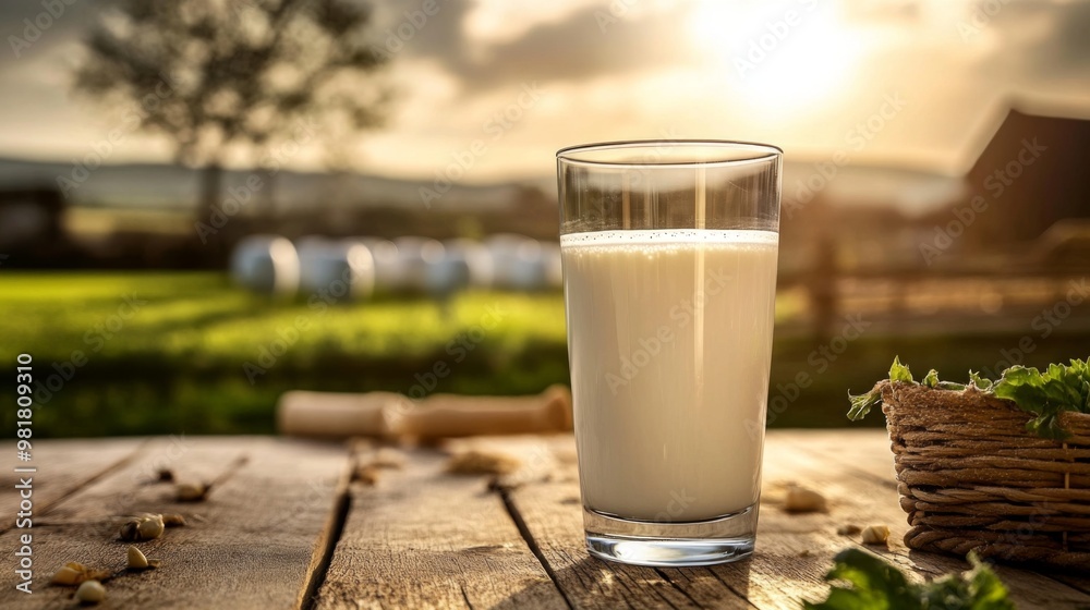 Sustainable farming methods reflected in creamy milk. Sustainable farming methods reflected in creamy milk.