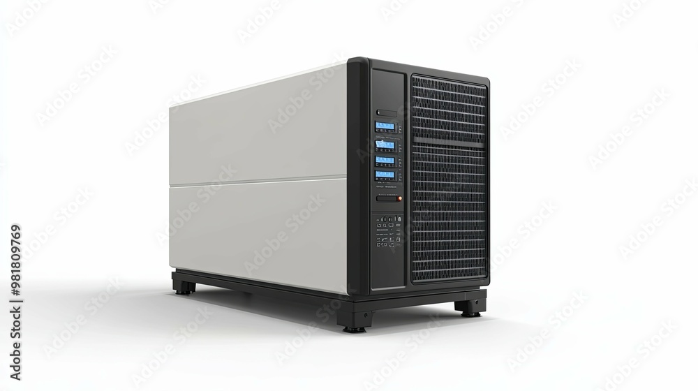 Modern Air Conditioning Unit with Digital Display and Grille Modern Air Conditioning Unit with Digital Display and Grille