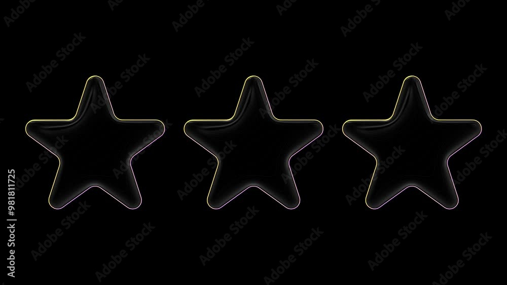 Glowing stars spinning on a black background Glowing stars spinning on a black background