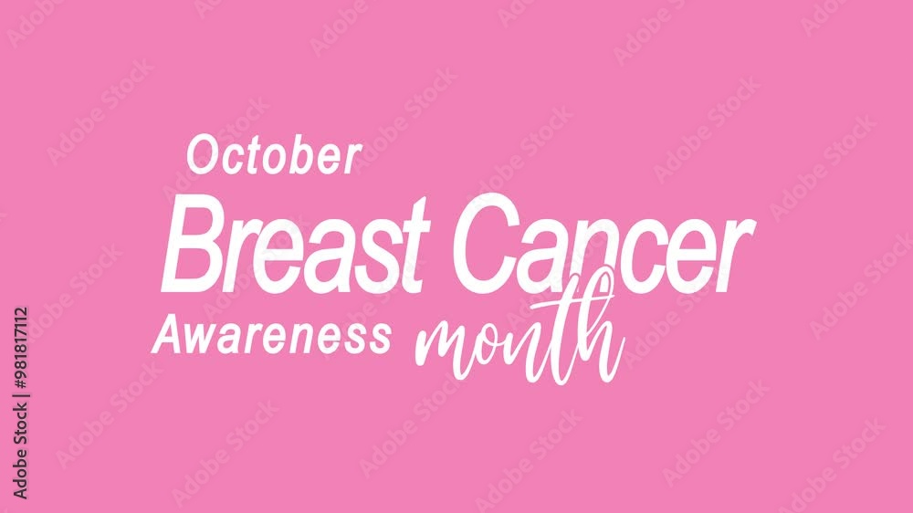 Breast Cancer Awareness Month Text Animation. Great for Breast Cancer Awareness Month Celebrations, for banner, social media feed wallpaper stories.