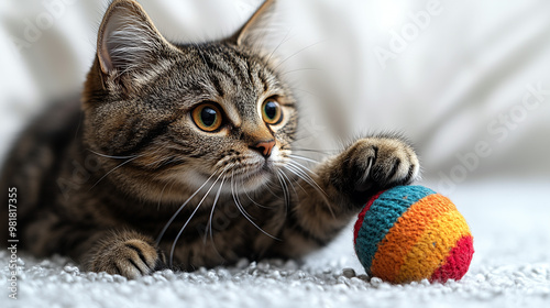 Fun-Loving Pet Cat with Toy