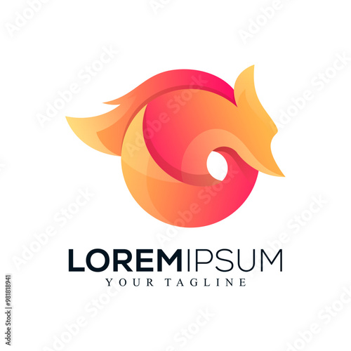 Abstract fox logo design