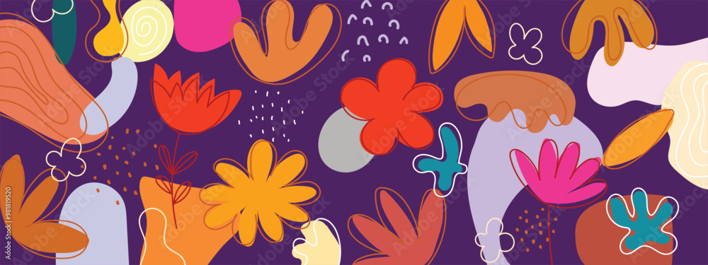 Modern abstract boho organicand nature shapes pattern hand drawn vector background. Trendy design for print, wrapping, wallpaper and fashion. Modern abstract boho organicand nature shapes pattern hand drawn vector background. Trendy design for print, wrapping, wallpaper and fashion.