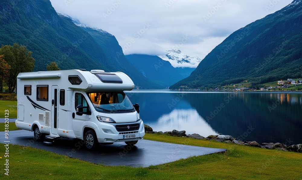Modern Motorhome Campsite in Nature: A Blend of Comfort and Wilderness Modern Motorhome Campsite in Nature: A Blend of Comfort and Wilderness