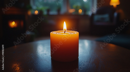 Quiet Yom Kippur Reflection with a Lit Yahrzeit Candle