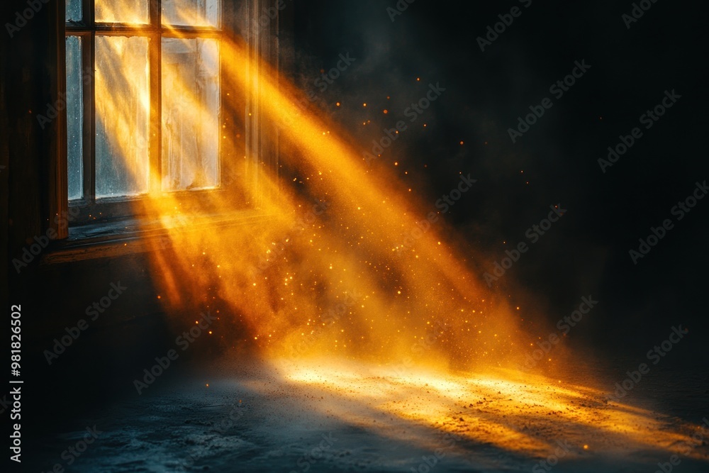Obraz premium Golden Light Streaks Through Window