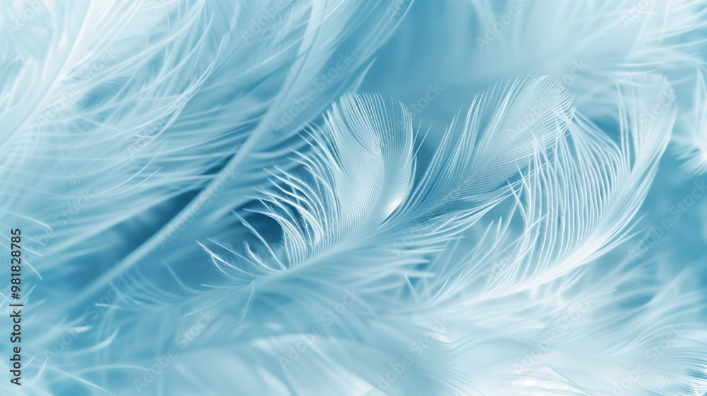 Fototapeta premium Soft Blue Feather Texture Background