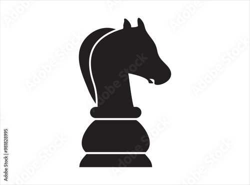 Chess, horse game strategy icon isolated white