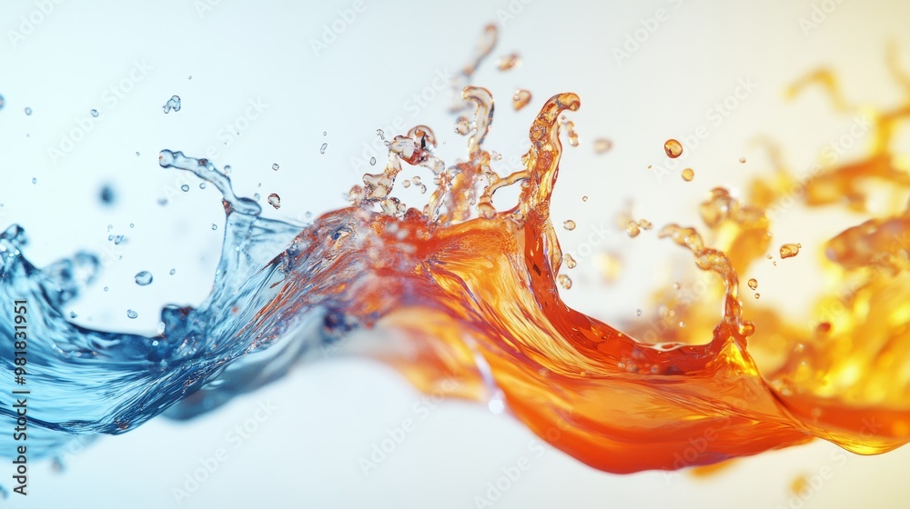 custom made wallpaper toronto digitalBlue and Orange Water Splashes Intertwining