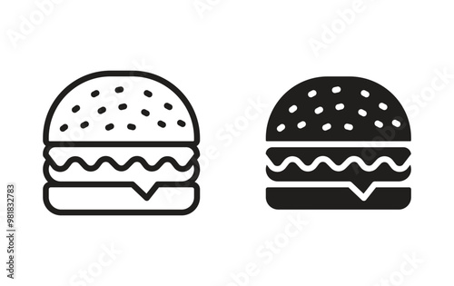 Burger icon vector, Burger sign vector 