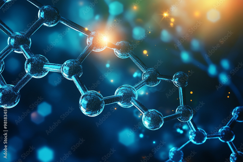 Science chemical and biotechnology concept, hexagon network Science chemical and biotechnology concept, hexagon network