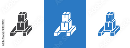 box on a pallet icon thin line illustration