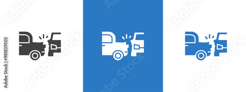 car side crash icon thin line illustration