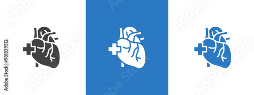Cardiology icon thin line illustration