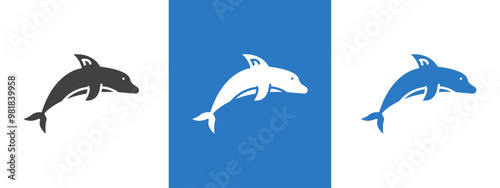 Dolphin icon thin line illustration