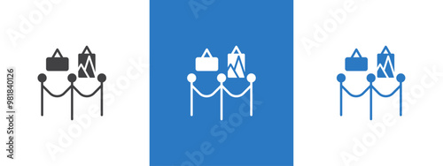 Exhibit icon thin line illustration