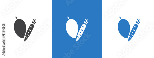 Fruits and vegetables icon thin line illustration